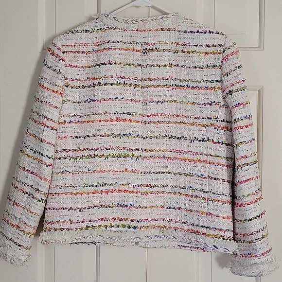 J. Crew Womens Long Sleeve Cropped Textured Tweed Blazer Sz 2p - Picture 2 of 12